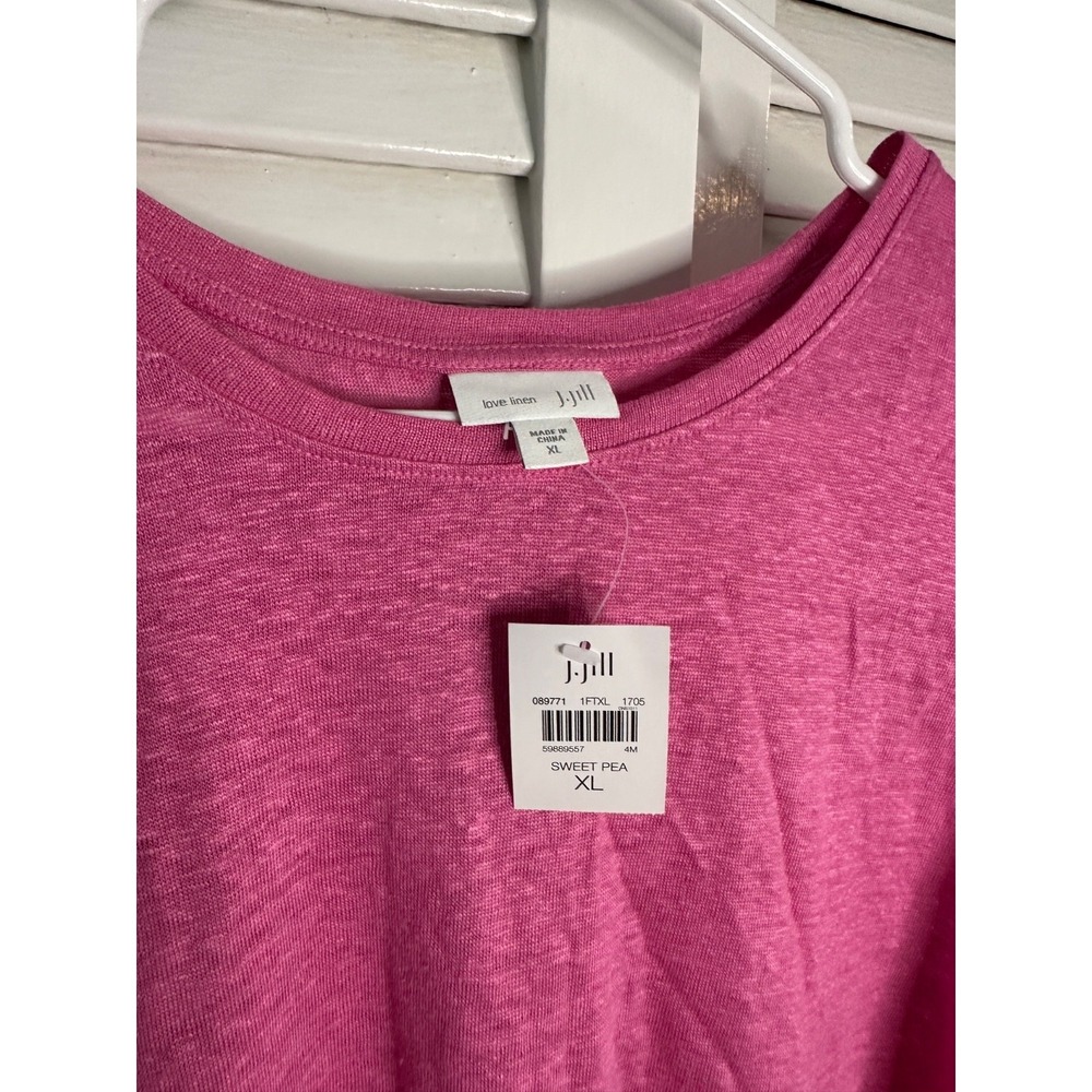NWT J Jill Size XL Love Linen Sweet Pea Pink Sleeveless Knit Top - Picture 2 of 5
